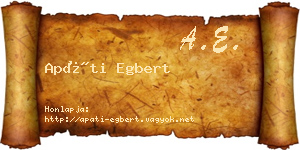 Apáti Egbert névjegykártya